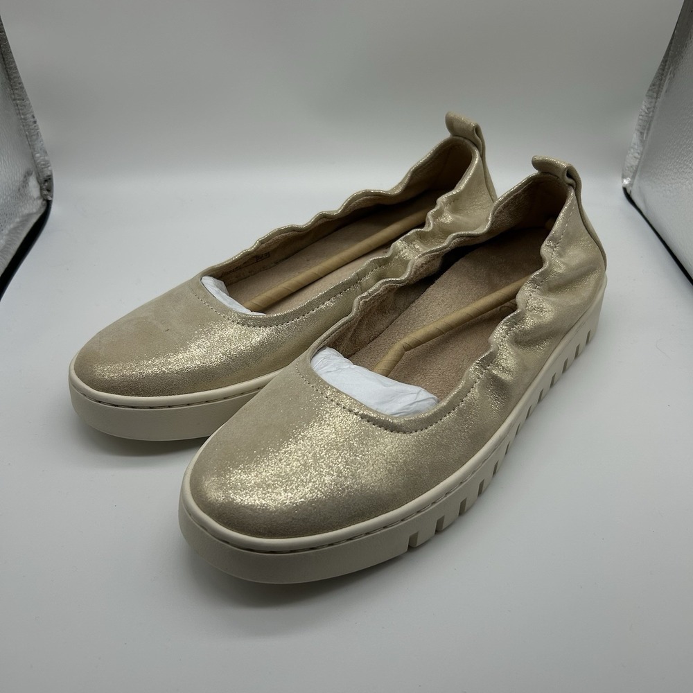 Vionic Shoes Women's 7.5 M Uptown Ballet Oat Metallic Casual Slip On Comfort